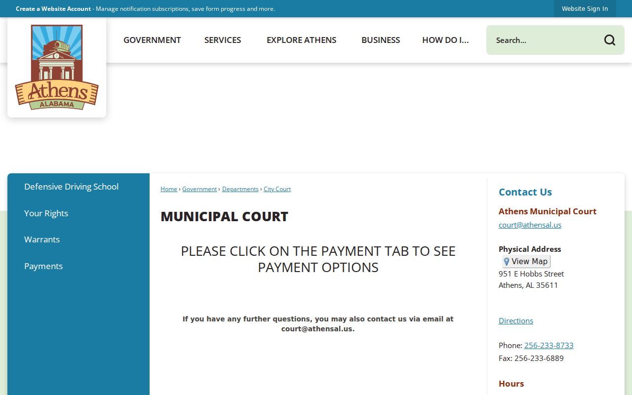 Athens municipal court criminal records and docket