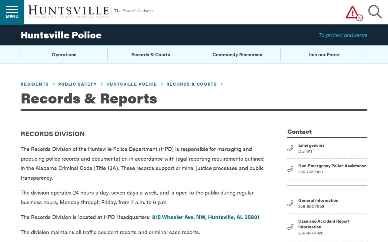 Huntsville criminal report copy requirements