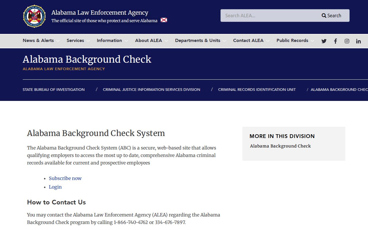 ALEA fingerprint review for Limestone County criminal history