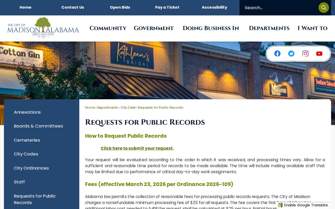 Madison criminal public records request fees