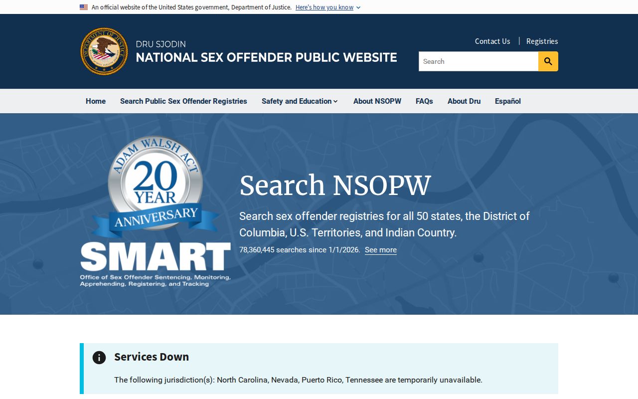 Limestone County sex offender check supplemented by the DOJ national registry